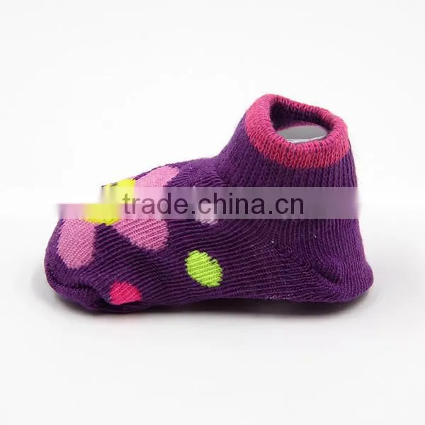 Comfortable Colorful Flower Jacquard Cotton Baby Socks in China photo-3