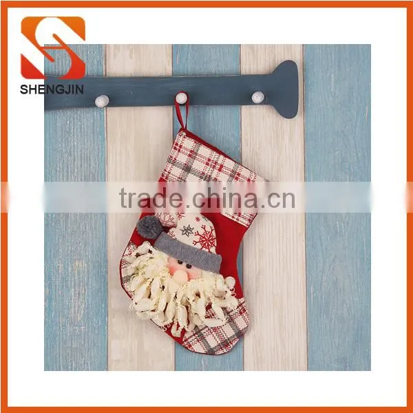 SJ-6800 Customized Xmas Decoration Socks Small Felt Snowman Stocking photo-3