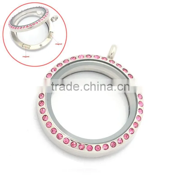 Multicolor 30mm Round Magnetic Floating Charms Locket, Stainless Steel Custom Floating Locket for Girls photo-3