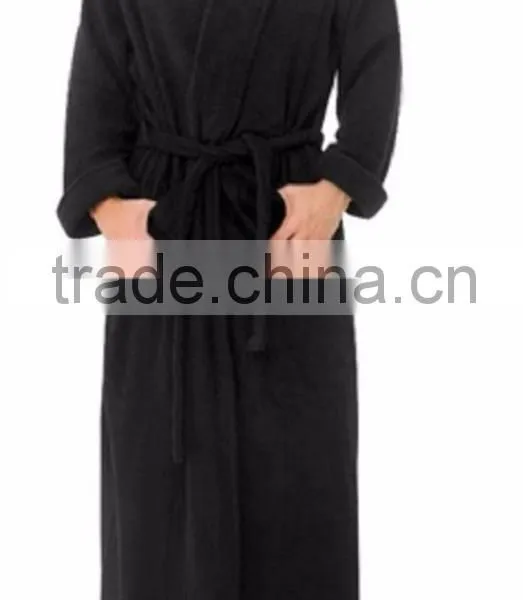 Wholesale Soft Warm Mens' Fleece Cotton Bathrobe photo-3