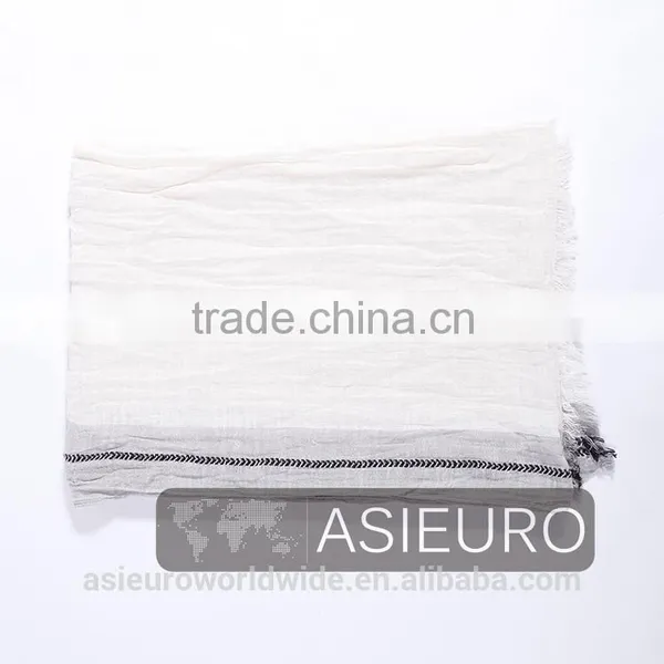Yarn Dyed Cotton Scarf With Special Edges , BSCI and Sedex Approved photo-2