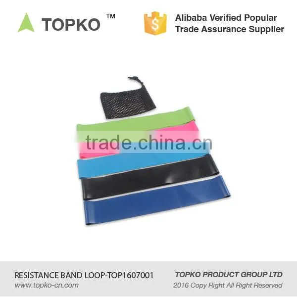 TOPKO Latex Material Custom Stretch Elastic Loop Set of 5 With Mesh Bag Fitness Resistance Band photo-3