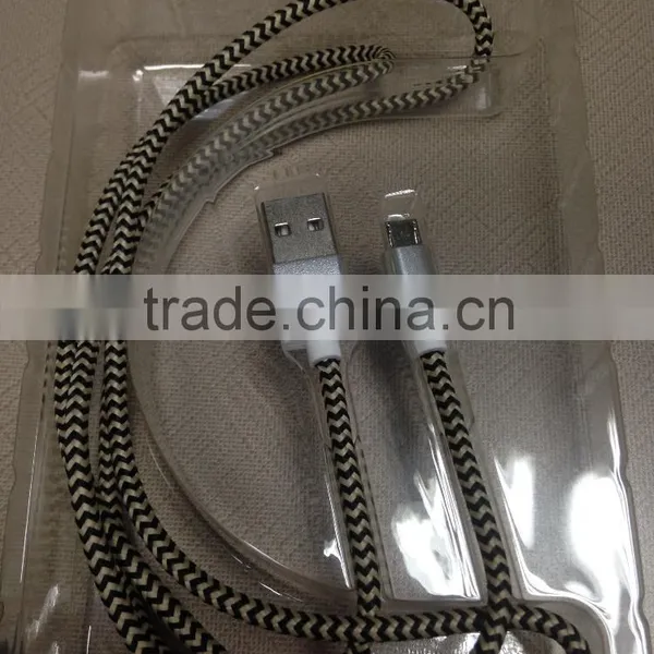 (WK-B009) Fashion Style High Quality Charging & Sync Data HOT Braided Metal Micro Usb2.0 Cable