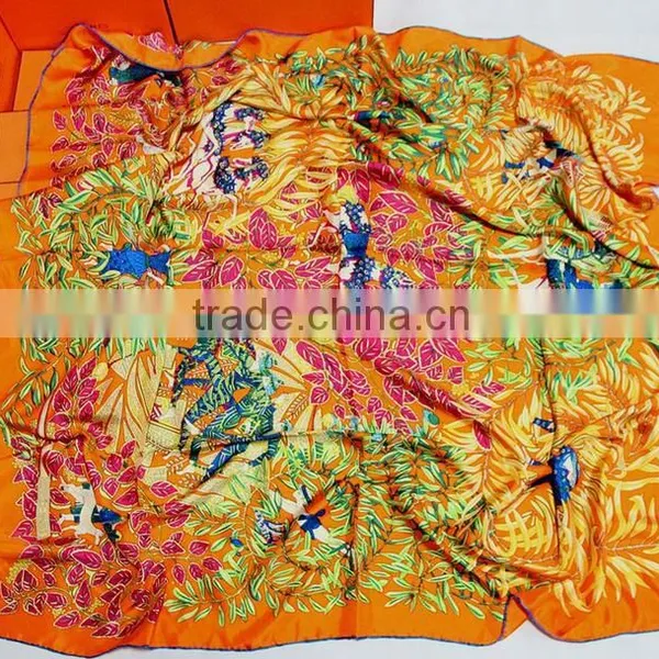 100% Silk Scarf With Golden Color for Women photo-3