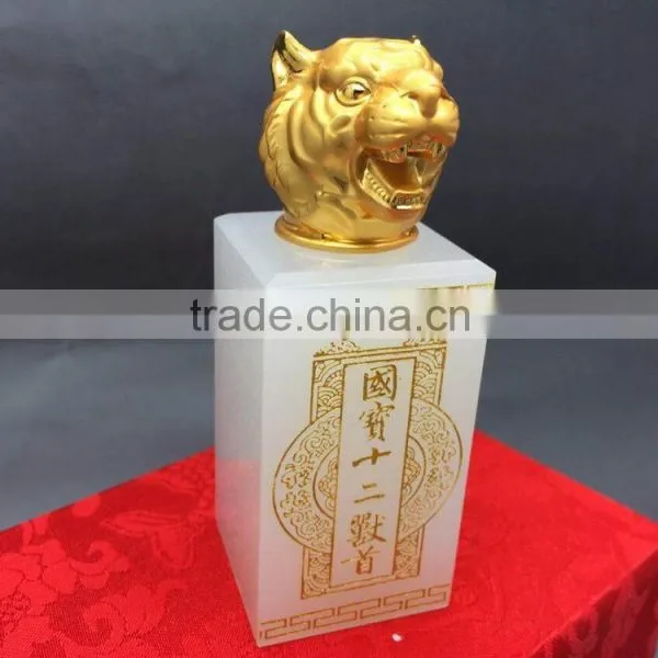 [Factory Sale ]Twelve Animal Zodiac 24K Gold Plating Seal,White Jade Sheep Seal photo-6