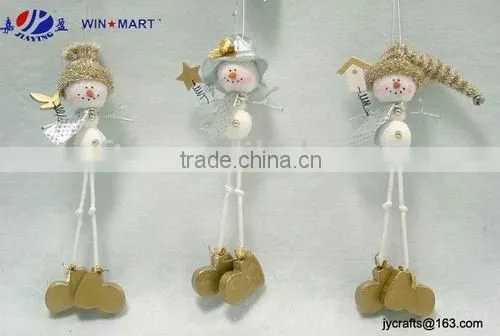 9"H Styrofoam Snowman Ornament W/dangling Legs