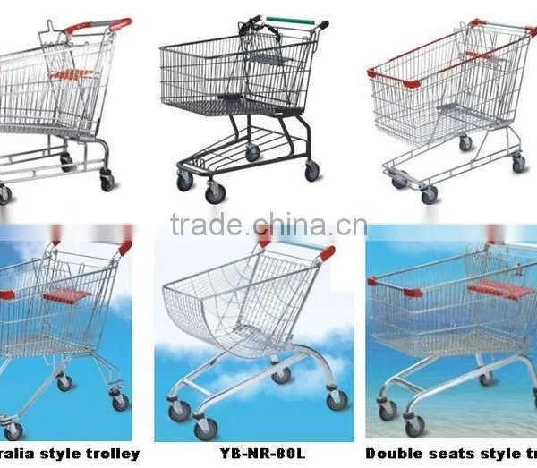 80L Round Basket Shopping Trolley photo-4