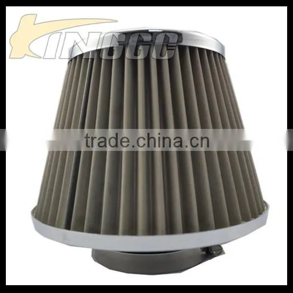 High Performance Gray Universal Car 76MM Stainless Steel Air Filter photo-2