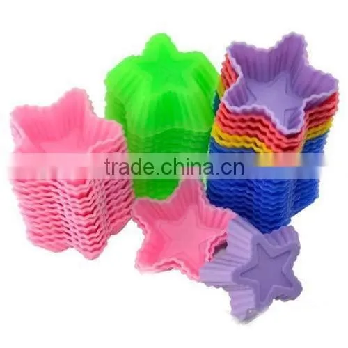 China Mini Start Shaped Silicone Jelly Muffin Tart Pan Set of 12