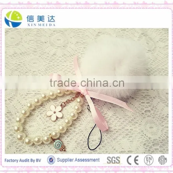 Fashion Plush Mobile Phone and Bag Pendant/String of Pearls Keychain Plush Toy photo-3