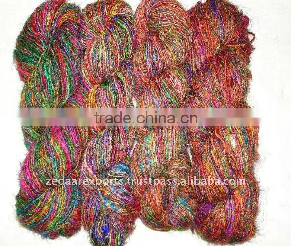 Recycled silk yarn