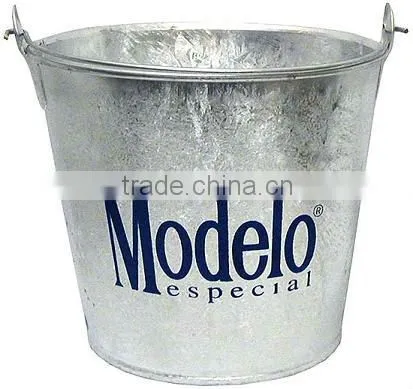 Beer Bucket Hot Dip Galvanized Tin Metal Pail