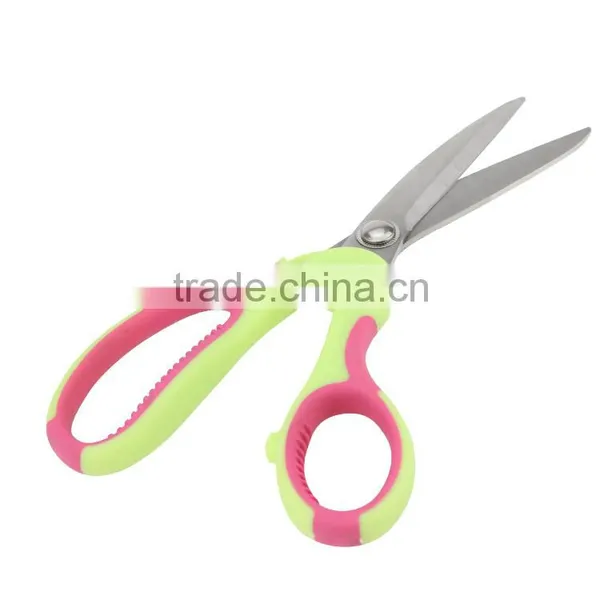 Creative Bend Stainless Steel Scissors With Pink and Green Plastic Handle photo-3