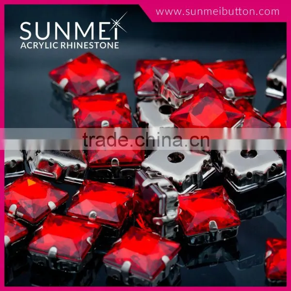 High Quality Square Shape Plastic Rhinestone Trimming for Dress photo-4
