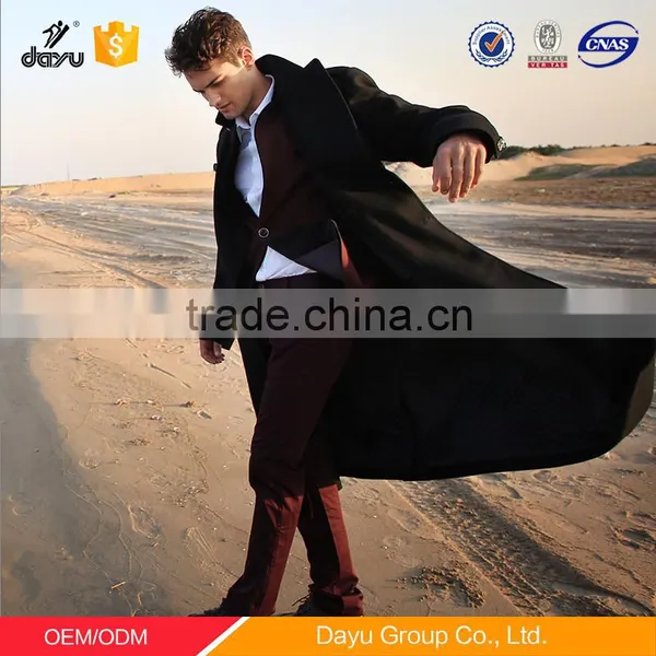 Long Style Black 100% Wool Fabric Cashmere Wool Coat and Jacket for Man Jacket photo-2