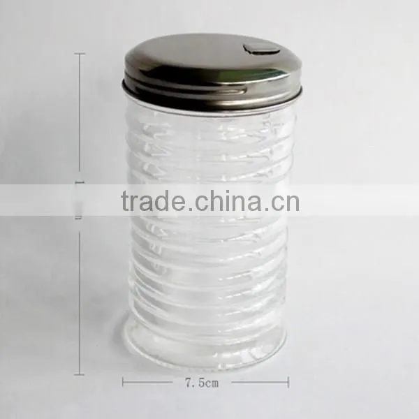 Glass Condiment Dispenser With Metal Hole Caps photo-2