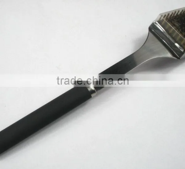 RUBBER GRIP STAINLESS STEEL METAL BBQ GRILL BRUSH photo-4