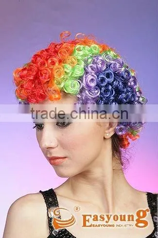 Synthetic Football Fans Wig , Party Wig, Cheap Synthetic Wigs photo-3
