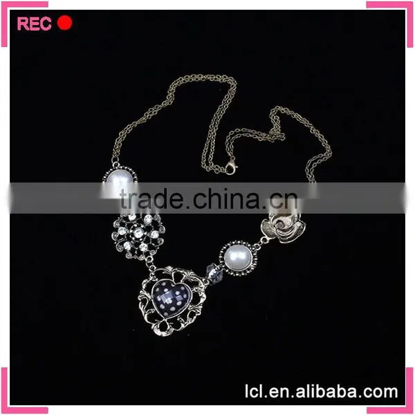 Chunky Necklaces Pearl Jewelry, Copper Charms Fashionable New Design Necklace photo-3