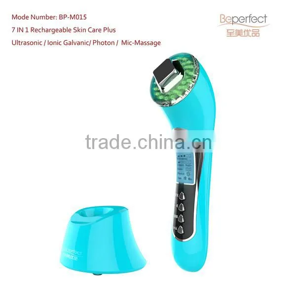 BP-M0152 Beauty Equipment Face Care Tool Mini Vibration SPA Massager Anti-wrinkle Anti-acne LED Treatment (Gold) photo-5
