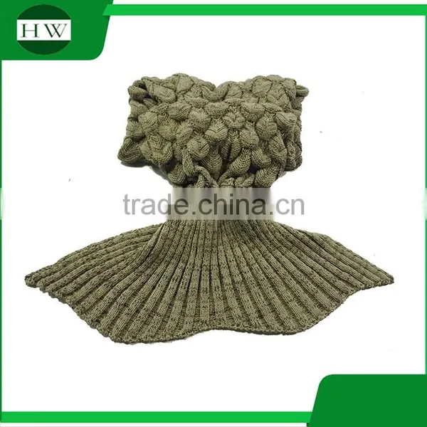 Wholesale Custom Various Colors Knitted Mermaid Tail Blanket for Children photo-5