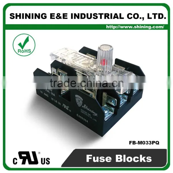 FB-M033PQ 600V 30 Amp 3 Pole 10x38 Midget Fuse Holder Block photo-3