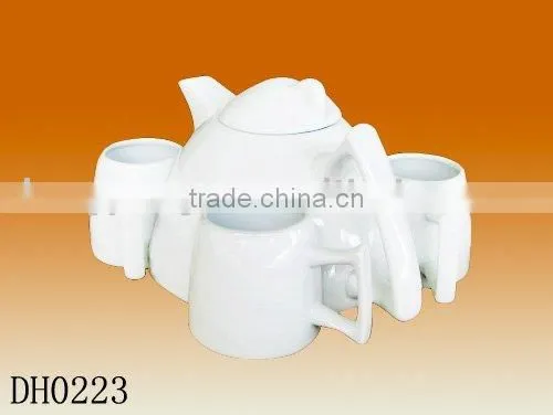 China Factory Wholesale Custom Design Ceramic Porcelain 5pcs Tea Sets photo-2