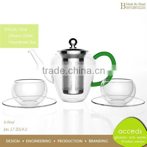 Lead-Free Ti-Borosilicate Glass High Quality Hand Blown Tea Pots For Life photo-3
