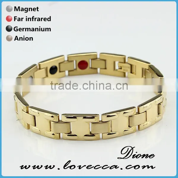 In Stock Stainless Steel Energy Jewelry Double Row Energy Element Silver Gold Plating Bio Magnetic Bracelet photo-5