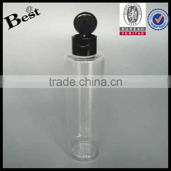 2017 Hot New Producosmetic Packaging Beard Oil Essentialoil Flat Shoulder Cosmetic Toner 250ml Flip Top Cap Clear Plastic Bottle photo-2