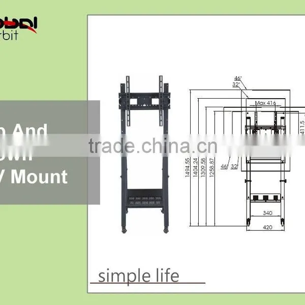 New Design Modern Metal TV Bracket, Adjustable Movable TV Cart Stand photo-3