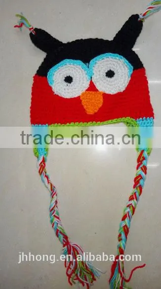 Children Winter Earflat Hat With Pigtails photo-2