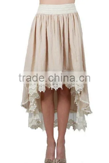 50s Skirt Extender Woman's Romantic Layered Crochet Tulle Lace Skirts In Off White / Black photo-3
