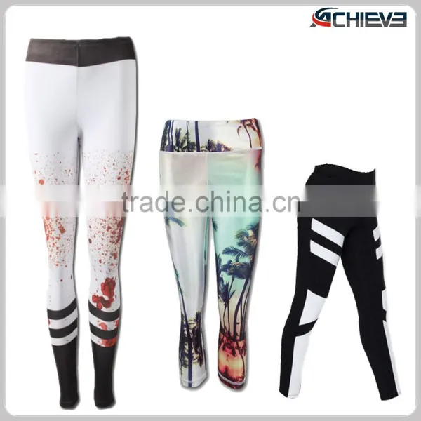Wholesale Gym Customized Yoga Wear Leggings / Digital Printing Yoga Shorts Gym Leggings photo-2