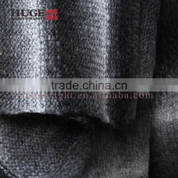 Turn Down Collar And Long Sleeves Striped Cardigan Sweater photo-4