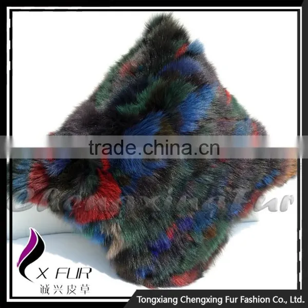 CX-D-107D Custom Made Patckwork Fox Fur Pillow Case Cushion Cover photo-4