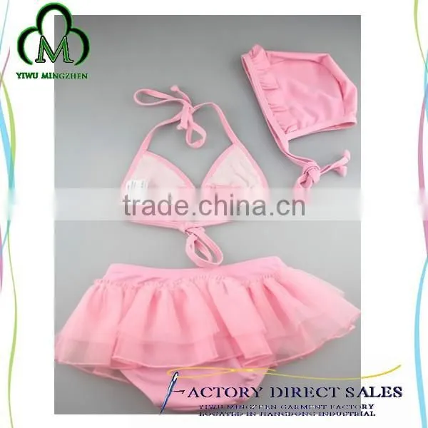 Beach Wear Cover up for Baby Girls 3 Piece Swimsuit Sheer Swimwear Hot Sale photo-3