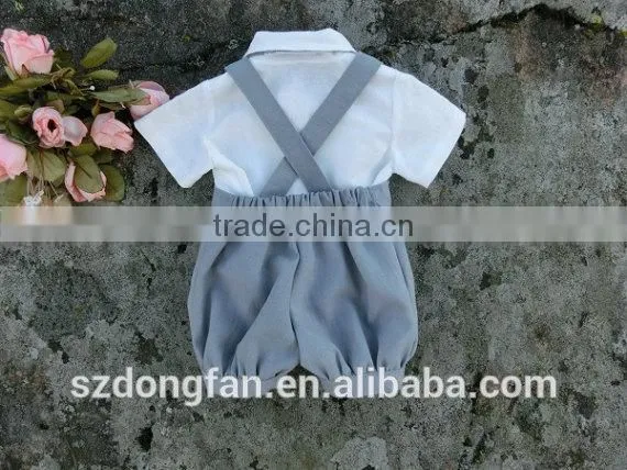 Baby Boy Romper Linen Baby Wedding Outfits Boys Formal Suit photo-3