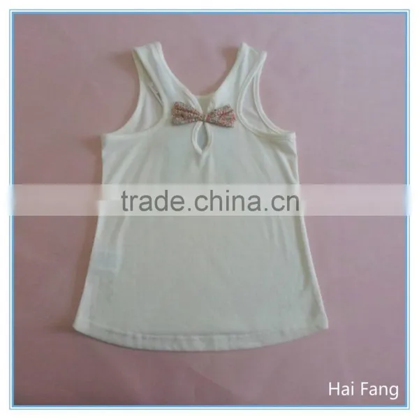 Children Girls OEM Cute Vest, Girls Fashion Summer Hot Vests Tops, Knitted Fabric Underwear Set photo-2