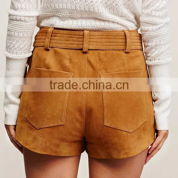EY0592P 2016 Latest High Waisted Shorts Suede Shorts for Women photo-4