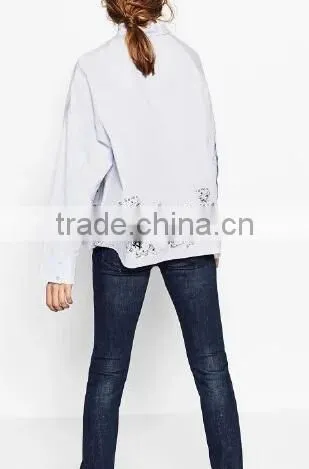 Runwaylover EY2387B Ladies 2017 Long Sleeve Label Printed Blouse photo-2