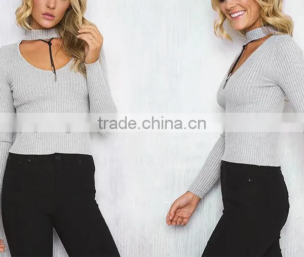 Elegant Halter Knitted Sweater Autumn Winter White Short Pullover Women Tops Slim v Neck Black Jumper Casual Pull Femme photo-2