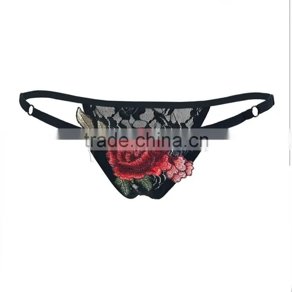 2017 New Fashion Women Roses Thong Sexy Underwear photo-3
