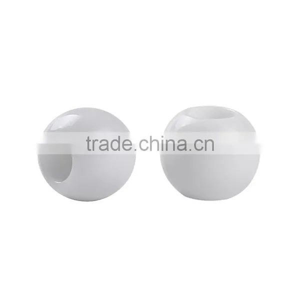 CCB Plastic European Style Large Hole Charm Beads Round White photo-3
