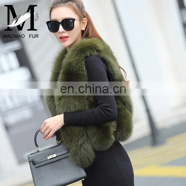 2016 New Genuine Real Fox Fur Vest Women's Fox Fur Coat Natural Fur Fox Vest photo-4