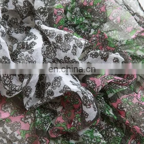 2015 Newest Style Fashion Design Polyester Voile Pleating Shawl(WX025FL) photo-2