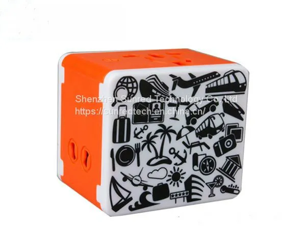 CMYK Logo 4usb Port Travel Adapter Full Printing Power Adapter Universal photo-2