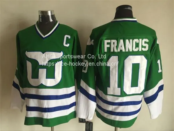 Hartford Whalers #10 Francis Throwback Green Jersey