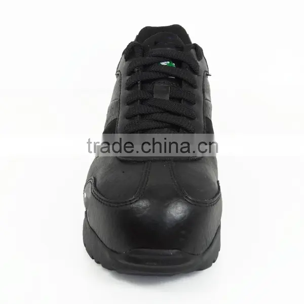 Black Leather Steel or Aluminum Toe Anti Shock Safety Shoe for Women photo-4