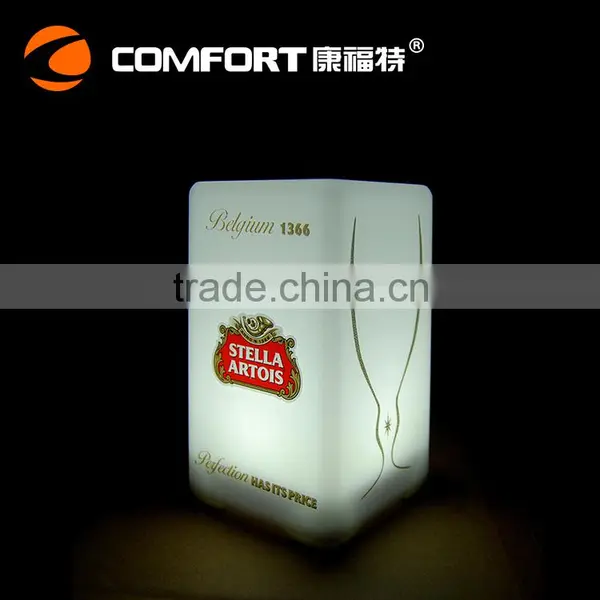 Recharging Colorful Battery Operated Square Led Table Lamp for Bar photo-6